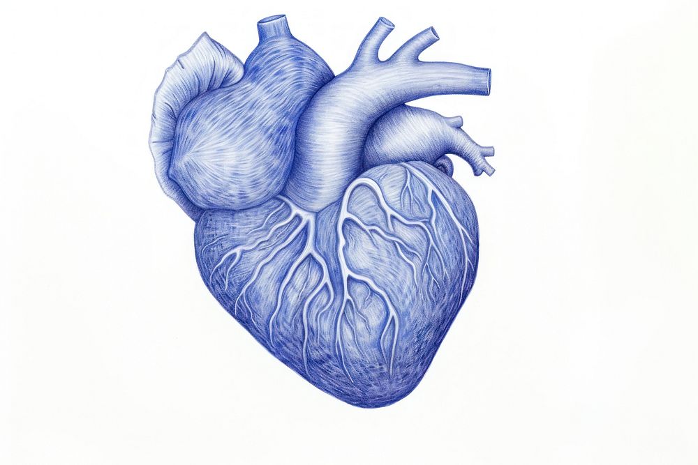 Drawing heart sketch blue illustrated.