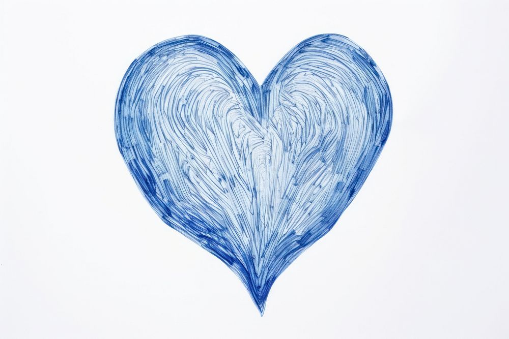Drawing heart icon sketch blue backgrounds.