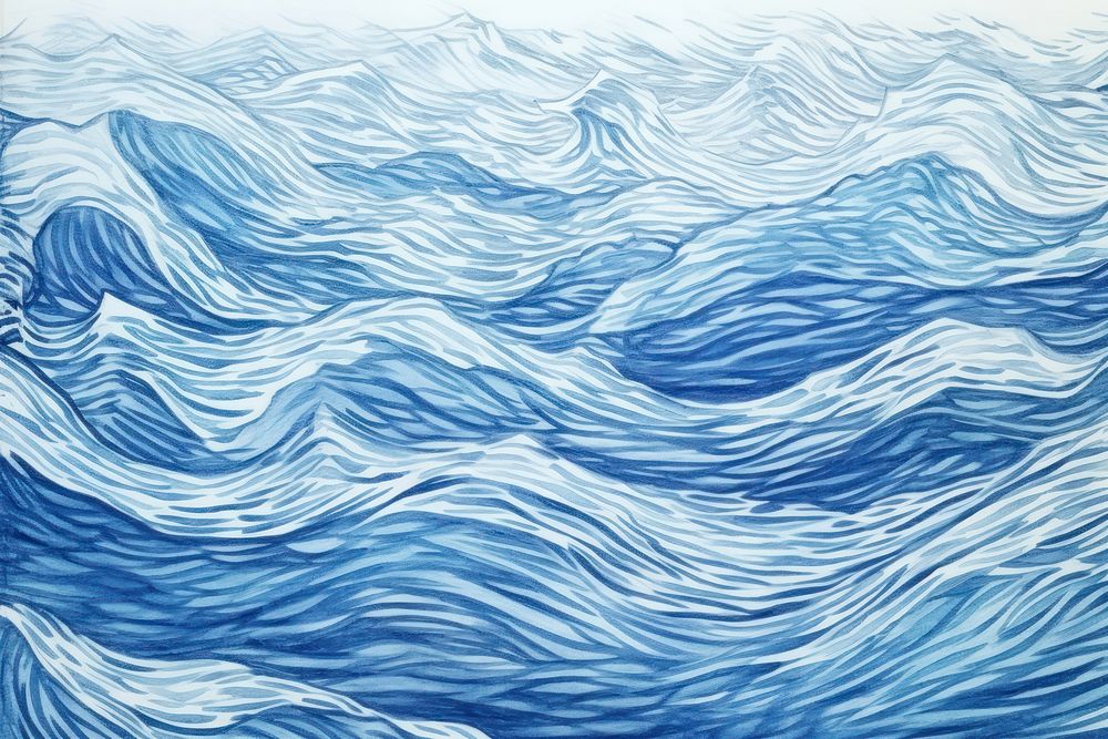 Drawing ocean texture nature sketch.
