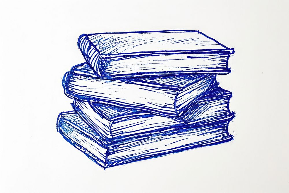 Drawing stack of book sketch paper publication.