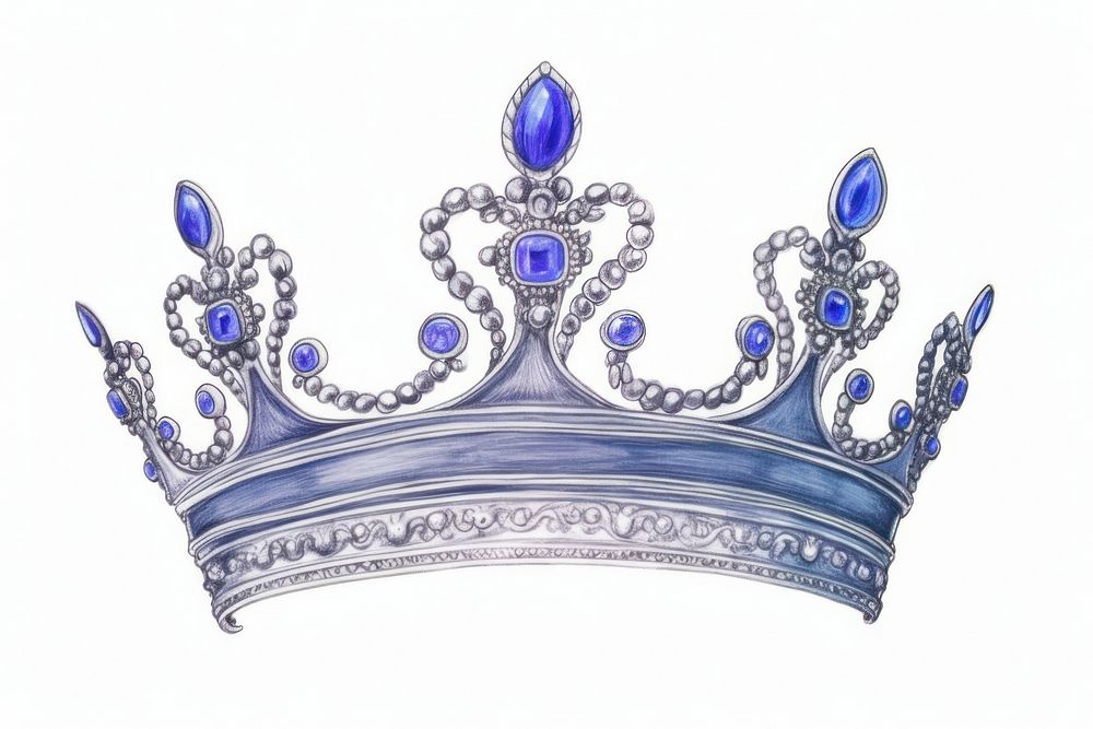Drawing crown jewelry tiara blue.