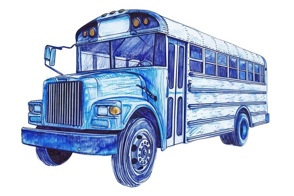 Drawing school bus vehicle wheel transportation.
