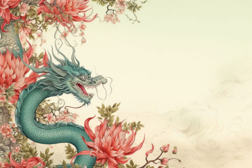 Chinese dragon border backgrounds creativity pineapple.