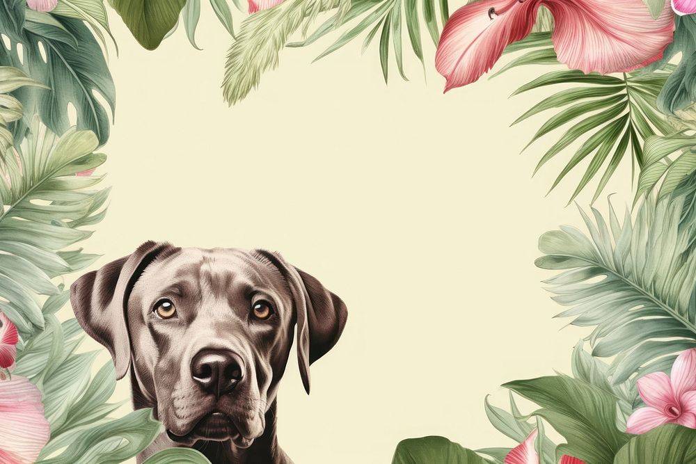 Realistic vintage drawing of dog border backgrounds pattern animal.