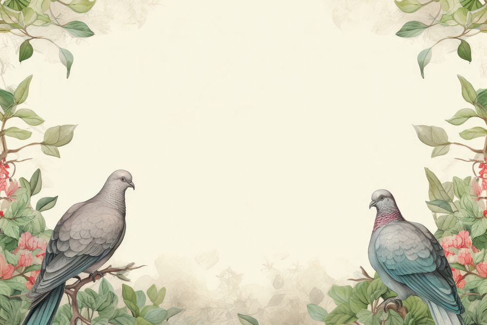 Realistic vintage drawing of pigeon border animal sketch bird.