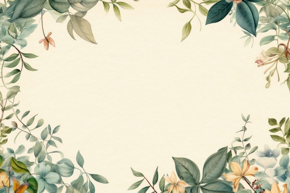 Realistic vintage drawing of vine border backgrounds pattern plant.