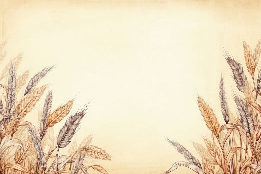 Realistic vintage drawing of wheat border sketch backgrounds plant.