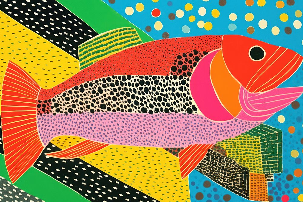 Comic of a fish backgrounds pattern animal.