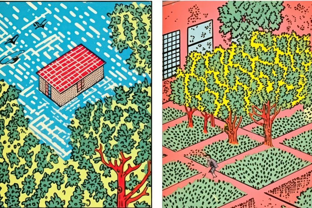 Comic of empty garden architecture outdoors comics.