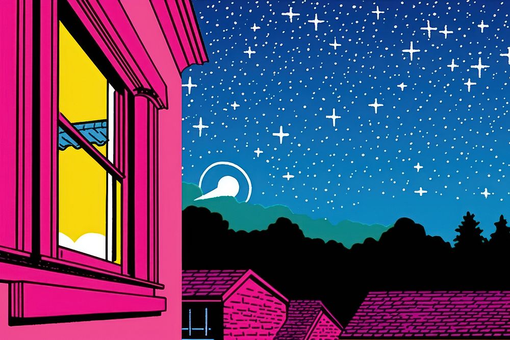 Comic of empty night sky astronomy outdoors architecture.