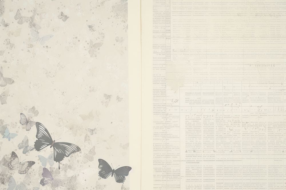 Paper of butterfly publication page text.
