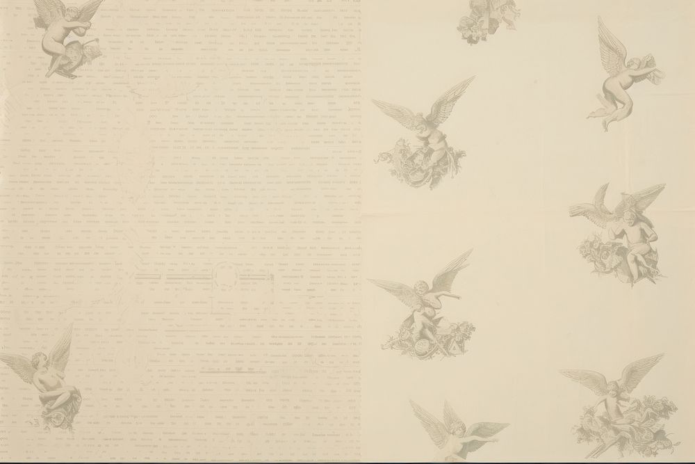 Paper of cherub flying page bird.