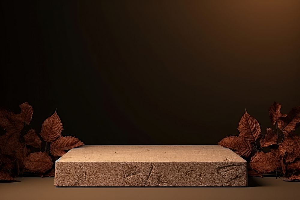  Wood pedestal podium furniture darkness lighting. AI generated Image by rawpixel.