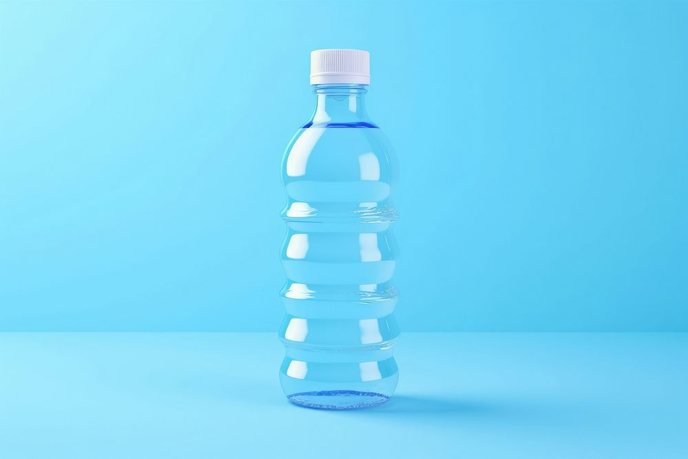 Plastic drinking water bottle transparent refreshment drinkware.
