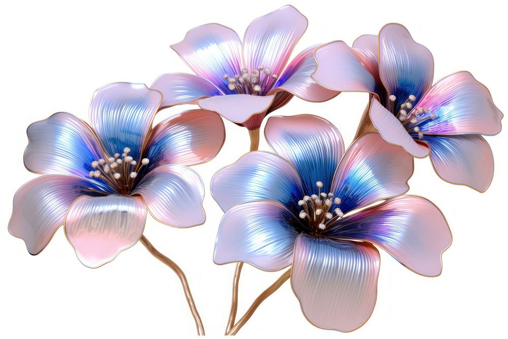 3 flowers iridescent blossom jewelry petal.