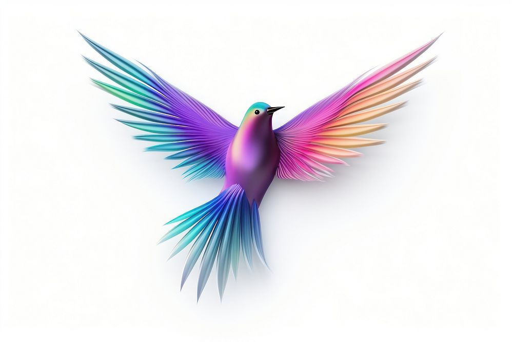 Bird symbol iridescent hummingbird animal flying.