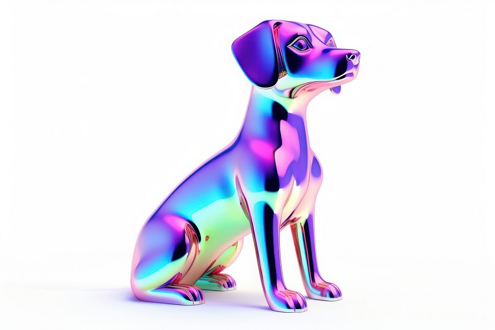 Dog icon iridescent animal mammal purple.
