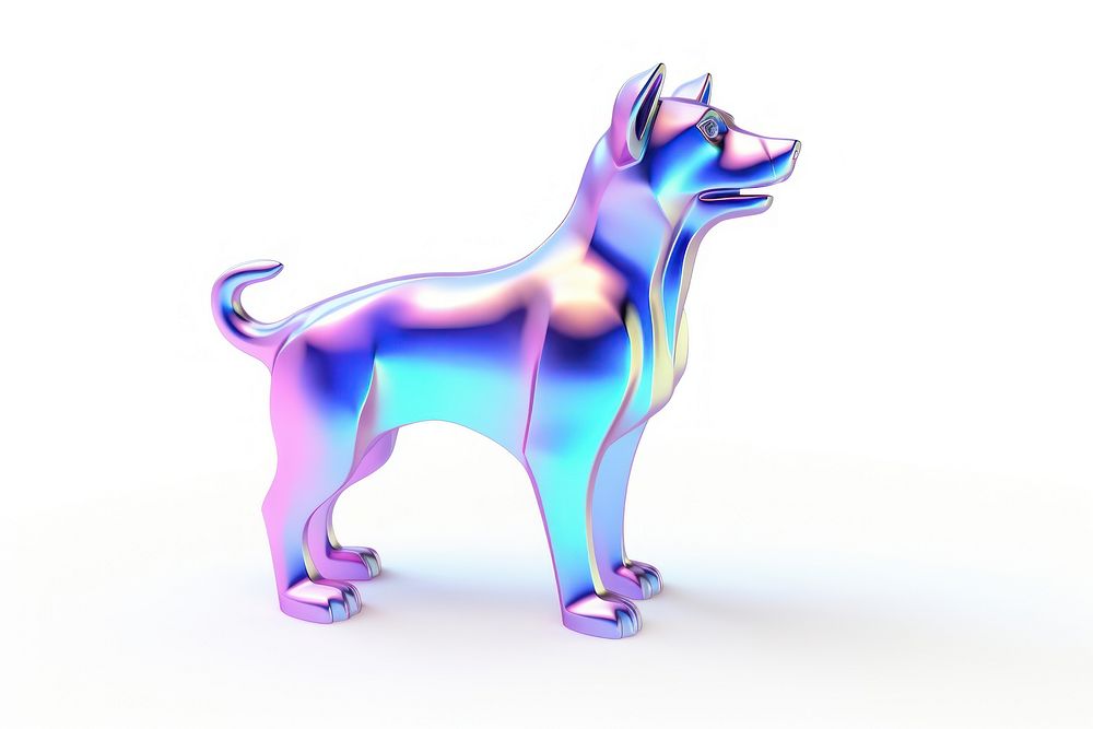 Dog icon iridescent mammal animal purple.
