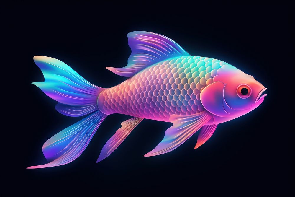 Simplify fish icon iridescent goldfish animal pomacentridae.