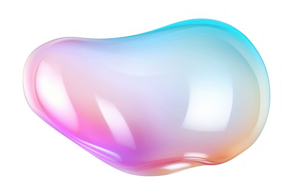 Speech bubble iridescent petal white background abstract.