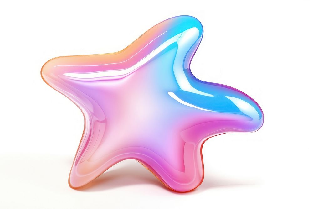 Star iridescent white background confectionery simplicity.
