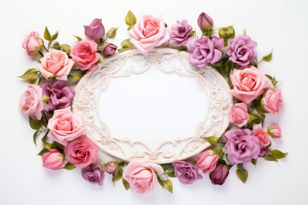 Photography frame floral colorfull roses flower pattern nature.