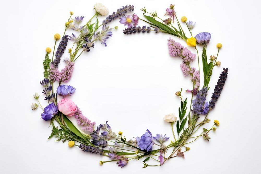Floral frame midsummer flower lavender nature.