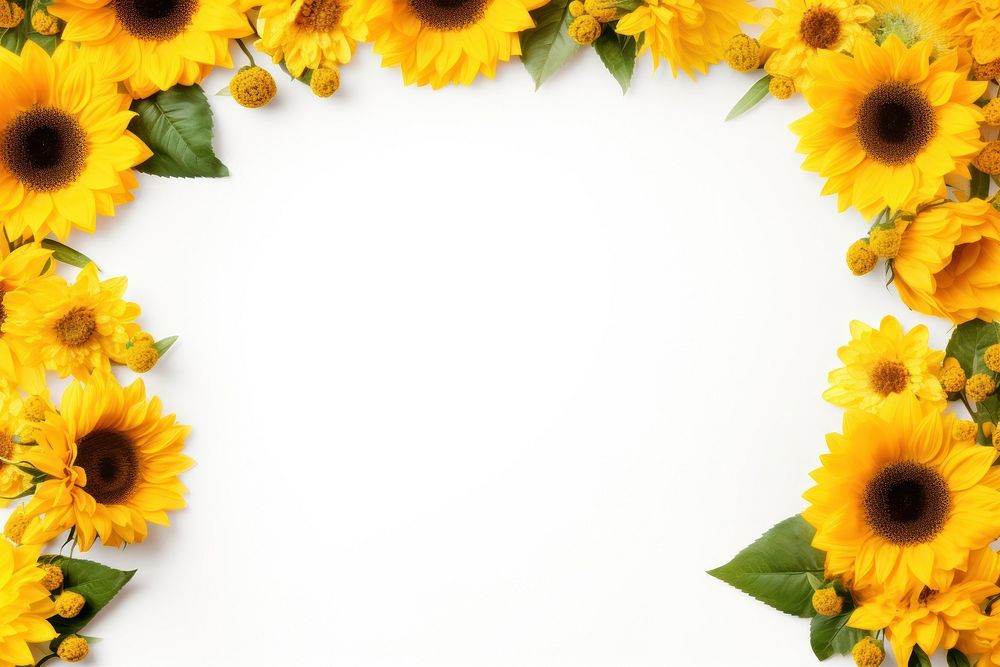 Floral frame yellow roses flower backgrounds sunflower.