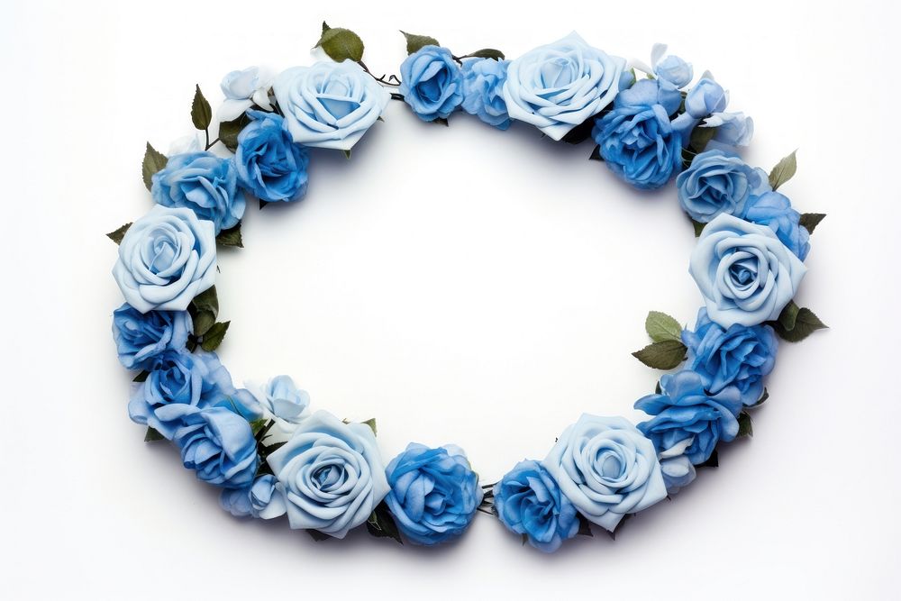 Frame floral blue roses jewelry flower petal.
