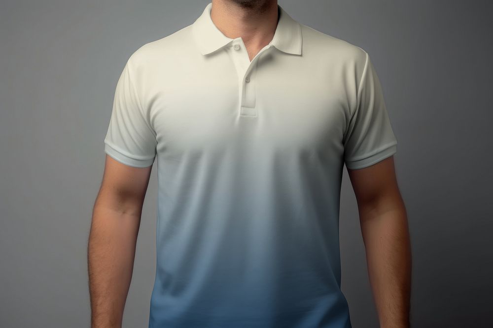 Men's gradient blue polo shirt