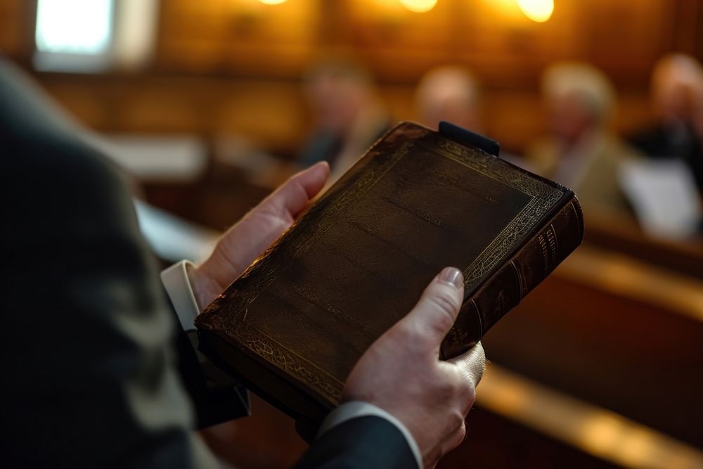 Man hand holding holy bible in the church adult publication accessories. AI generated Image by rawpixel.