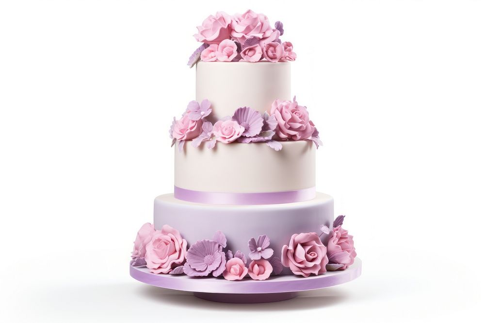 3 tier modern wedding cake dessert flower plant. AI generated Image by rawpixel.
