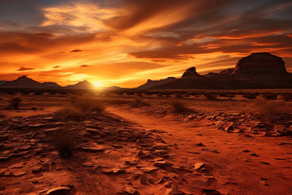  Arizona desert landscape outdoors nature. AI generated Image by rawpixel.