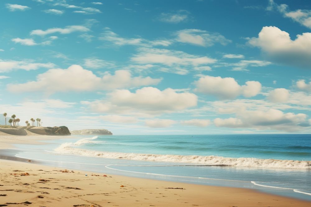  Beach beach outdoors horizon. AI generated Image by rawpixel.