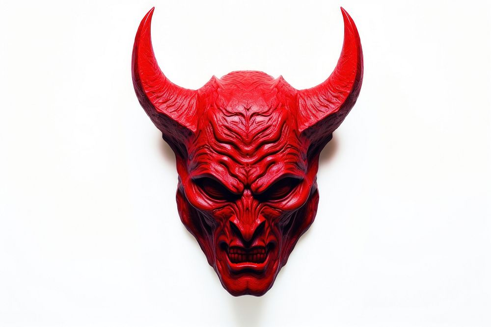 Devil representation mask white background creativity. AI generated Image by rawpixel.
