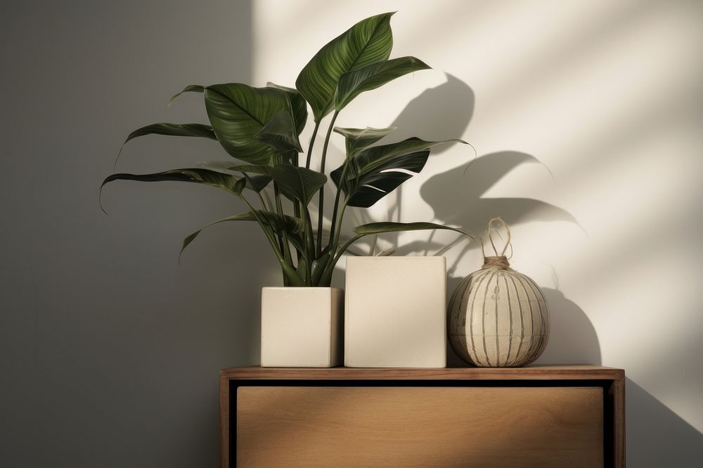 Houseplants furniture houseplant vase leaf. AI generated Image by rawpixel.