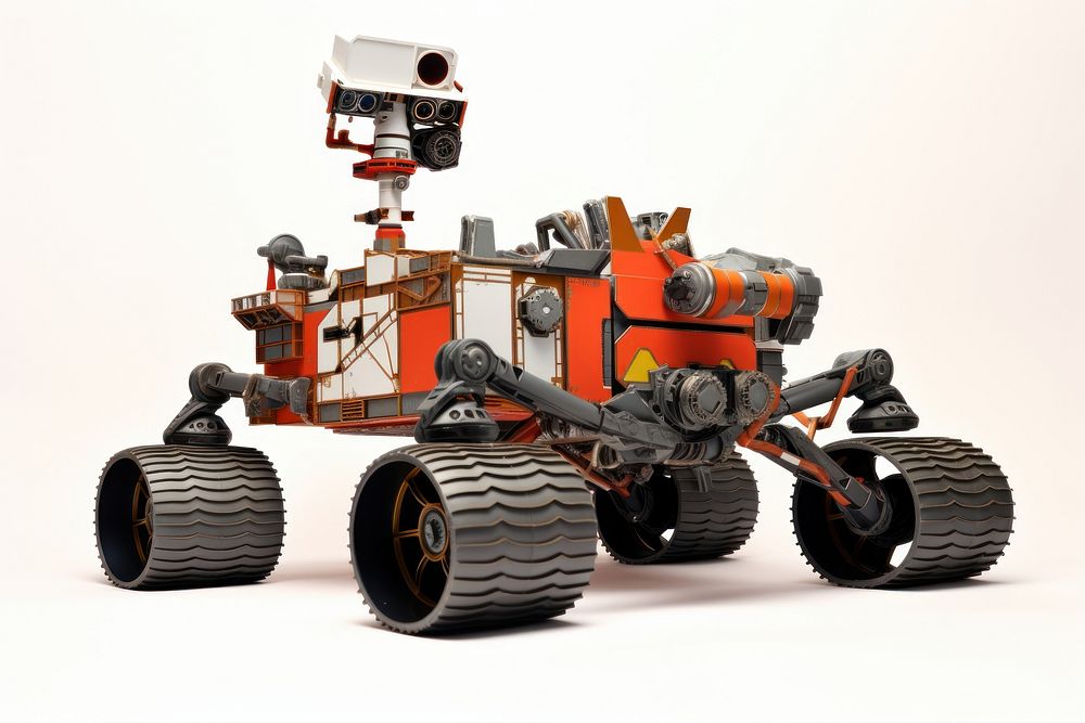 Mars Rover vehicle robot white background transportation technology. AI generated Image by rawpixel.