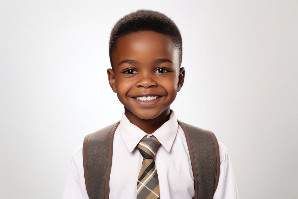 African school kid portrait necktie smile. AI generated Image by rawpixel.