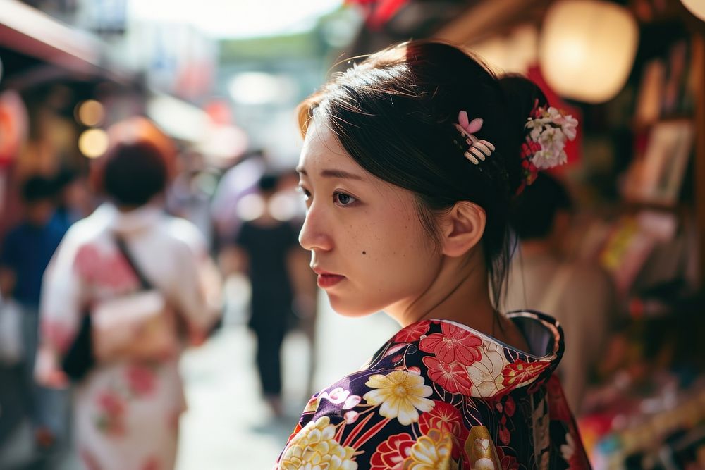 Japanese Keisha portrait fashion kimono. AI generated Image by rawpixel.
