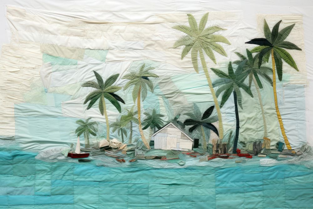 Tropical island painting outdoors textile.