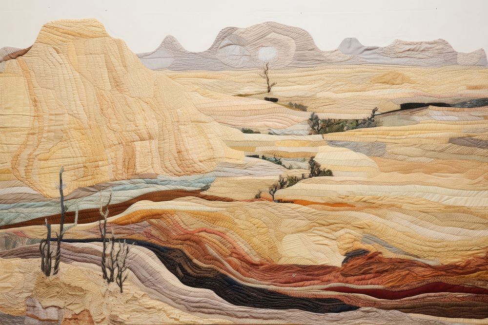 Desert landscape outdoors painting.