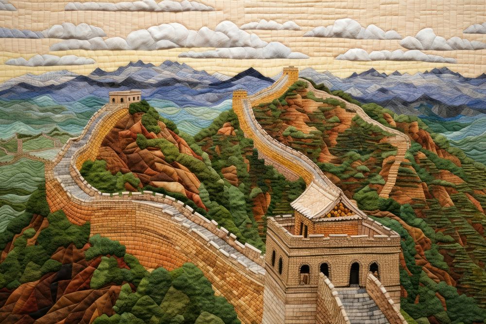 Great wall of china craft art architecture.