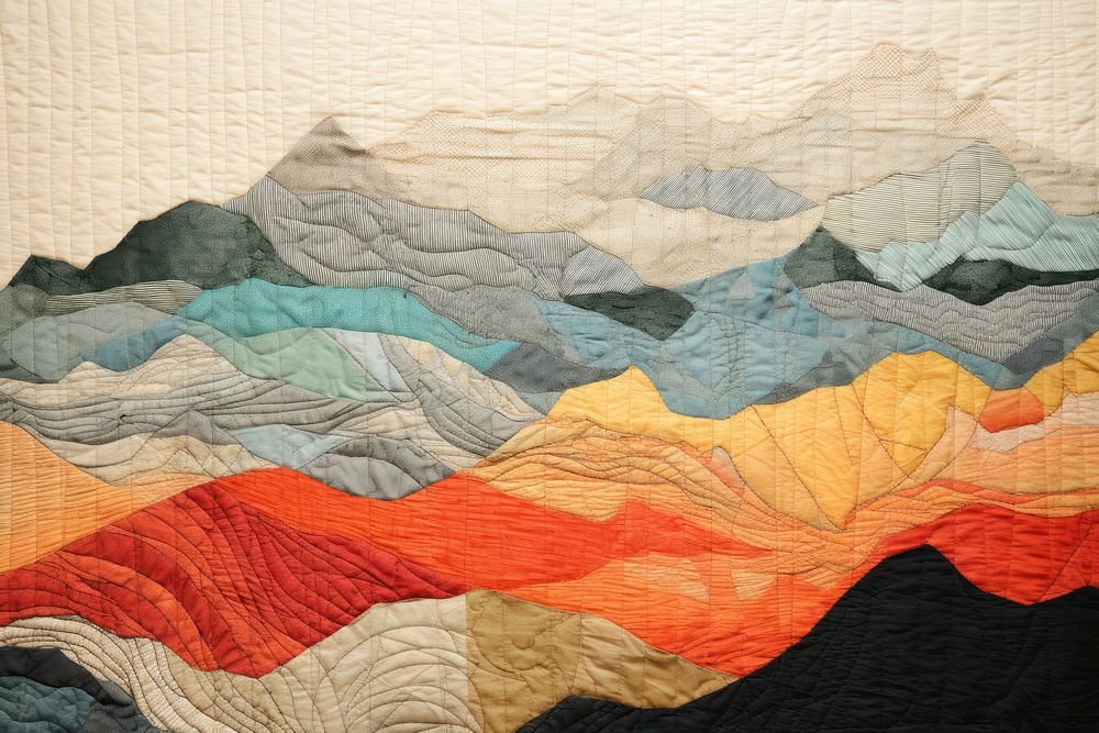 Hills landscape quilting textile.