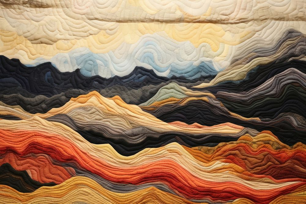Hills quilting textile texture.