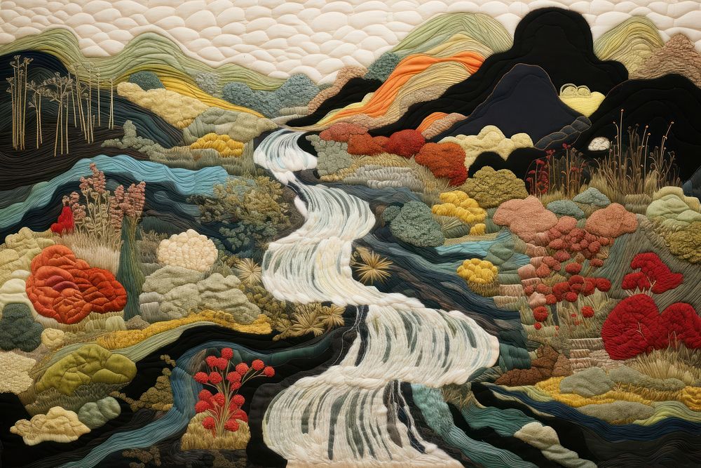 Hot spring tapestry pattern craft.