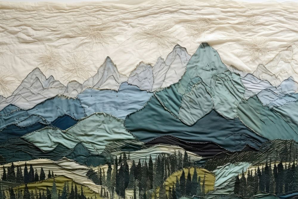 Mountain landscape textile nature.