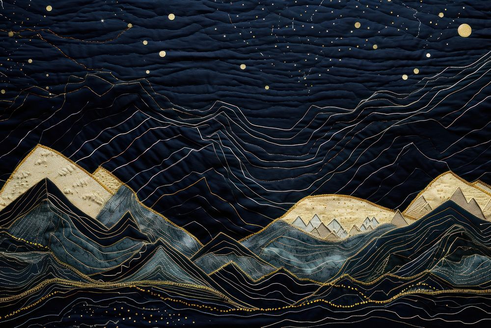 Mountain on night sky landscape pattern texture.