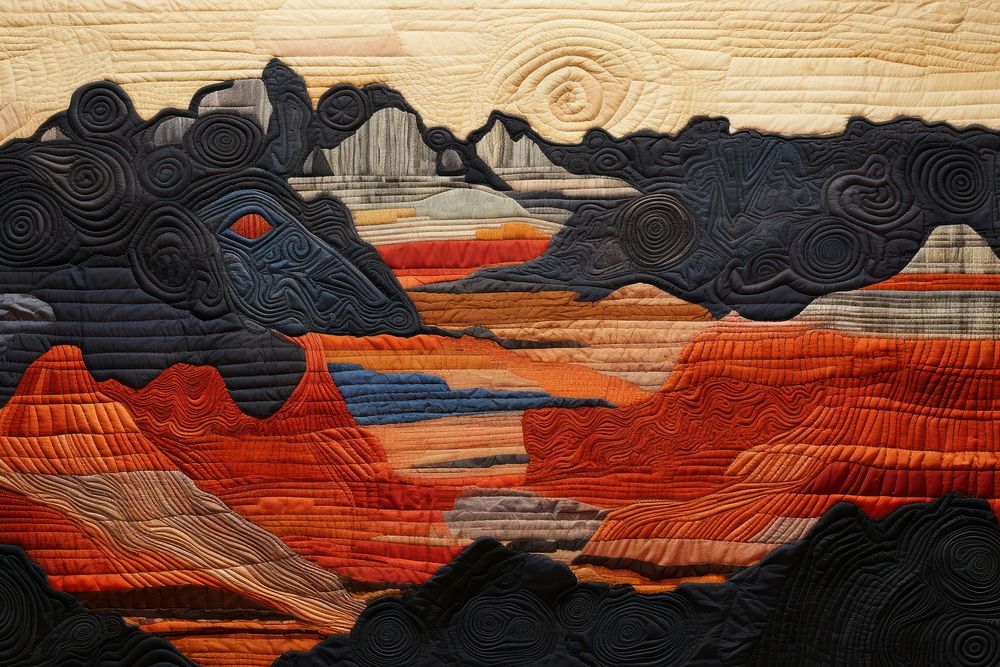Plateau landscape painting textile.