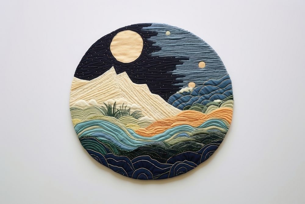 Planet embroidery pattern craft.