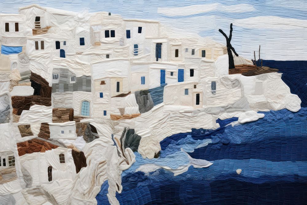 Santorini painting art architecture.